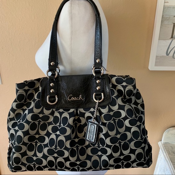 Coach Handbags - 🆕 Coach Ashley Signature Sateen Black Carryall